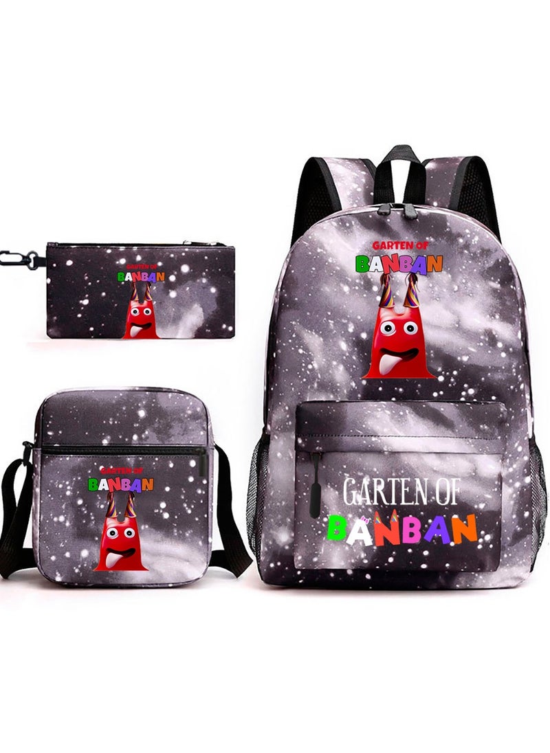 Cartoon Kulomi Kuromi three-piece set Cinnamon dog KT schoolboy school bag kids cartoon backpack backpack,D8 Kulomi three-piece set 02 - 24