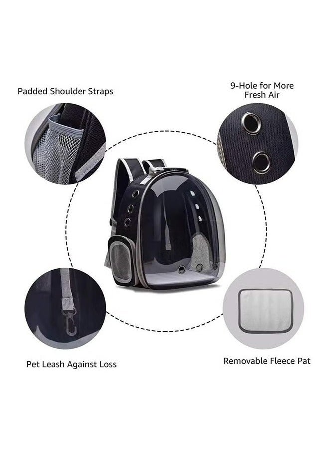 Portable Bag For Going Out,Double-Shoulder Pet Cat Bag,Large-Capacity Breathable Pet Bag,Essential For Travel,Space Capsule Cat Bag,Black/Gray