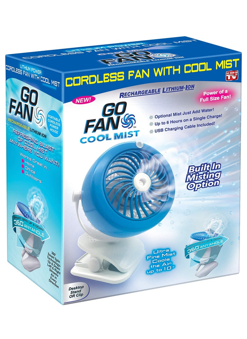 Portable Air Conditioner Fan Evaporative Air Cooler Humidifier with 3 Wind Speed Go Fan Cool Mist Lithium Ion Fan Rechargeable Air Cooler Fan for Travel Home