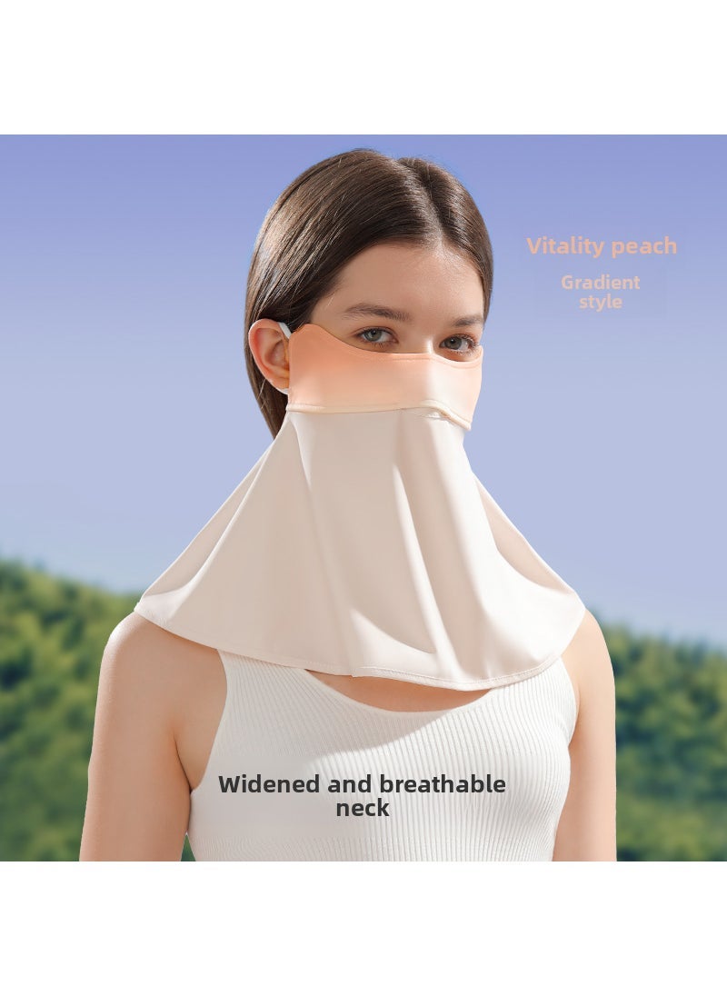 2024 Shading Mask Gradient Cooling Sun-Protective Breathable Women [Mask] Qi Peach