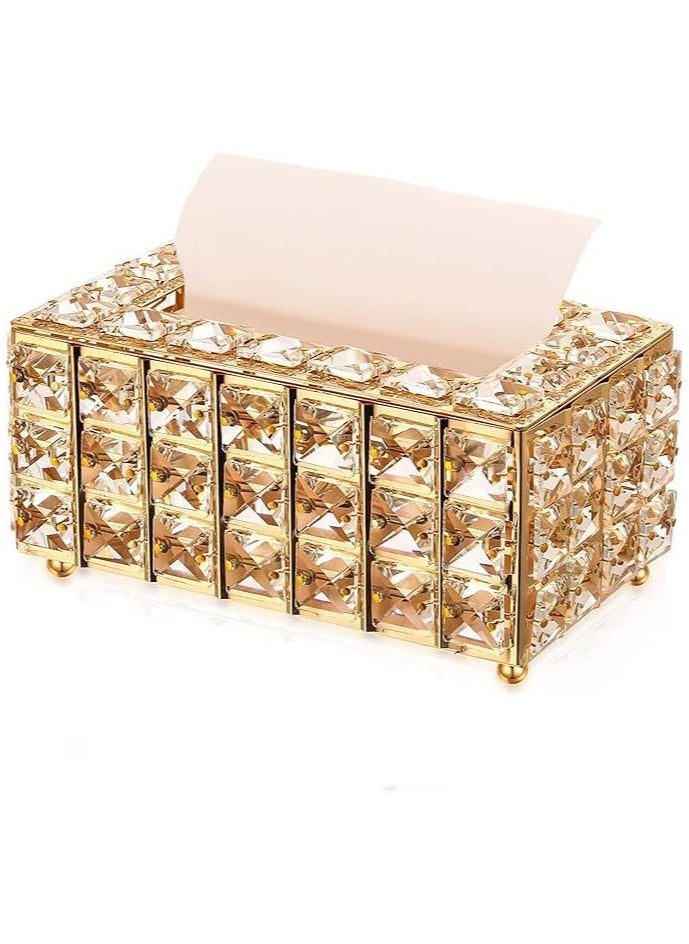 Crystal Basket with Exquisite Crystal Tissue Box - Luxurious Home Decor Set