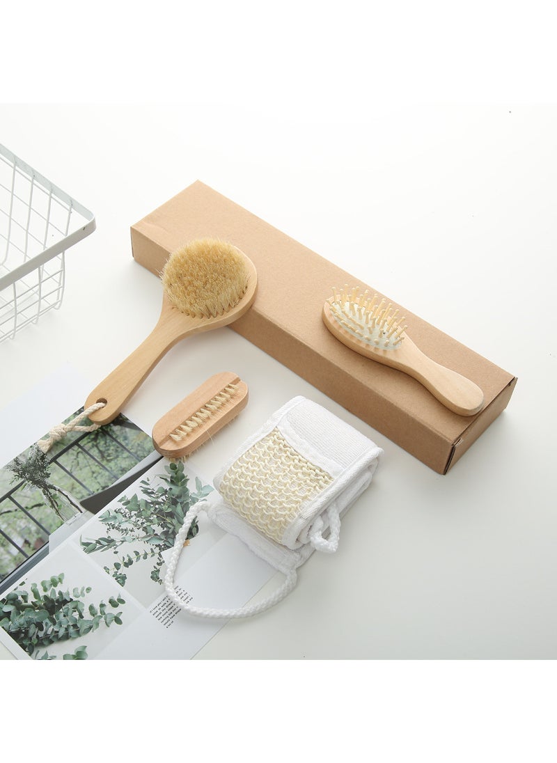 Luxury Bath Brush Gift Set in Kraft Box