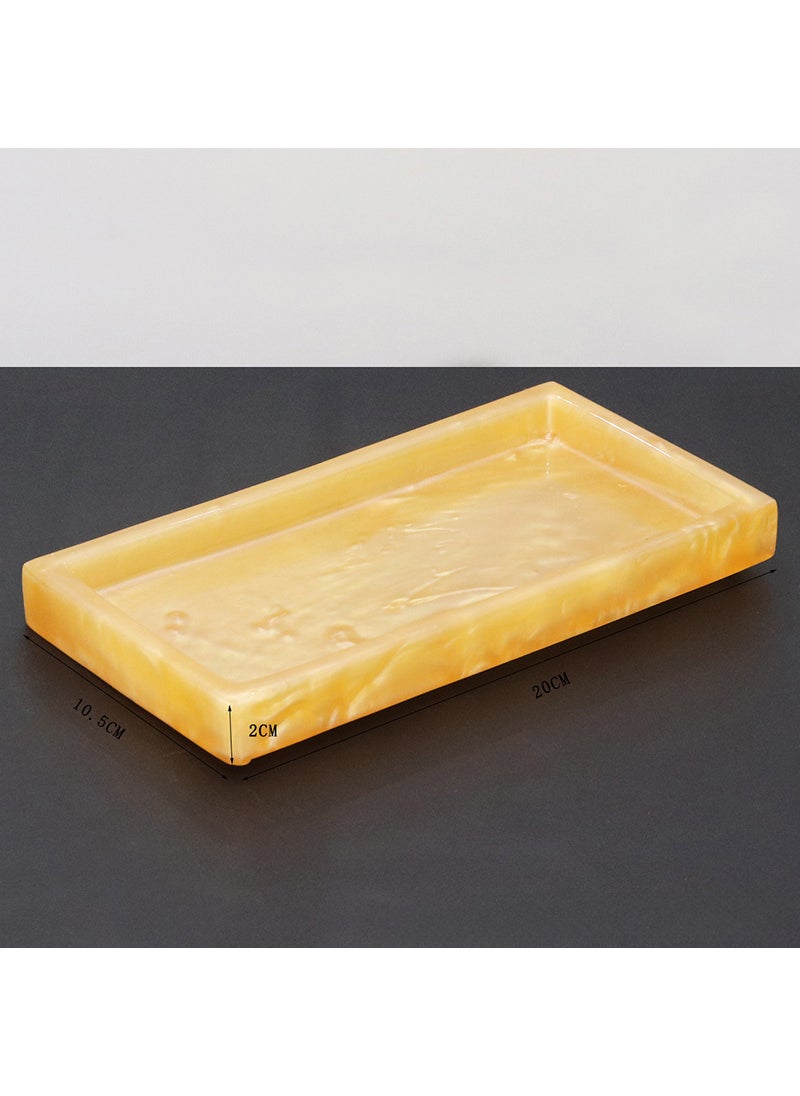 Marble Pattern Resin Toilet Tray Hotel Storage Tray European Style Bathroom Toiletries Storage Tray Template Pearl Yellow Trumpet Flat Bottom Tray