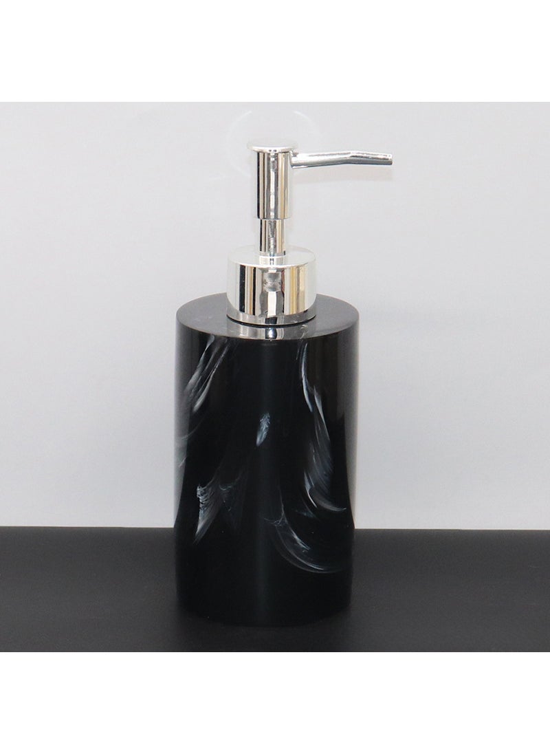 1 x 5 pcs European Resin Dispenser Bathroom Set Soap Shampoo Black imitation marble 260ml lotion bottle