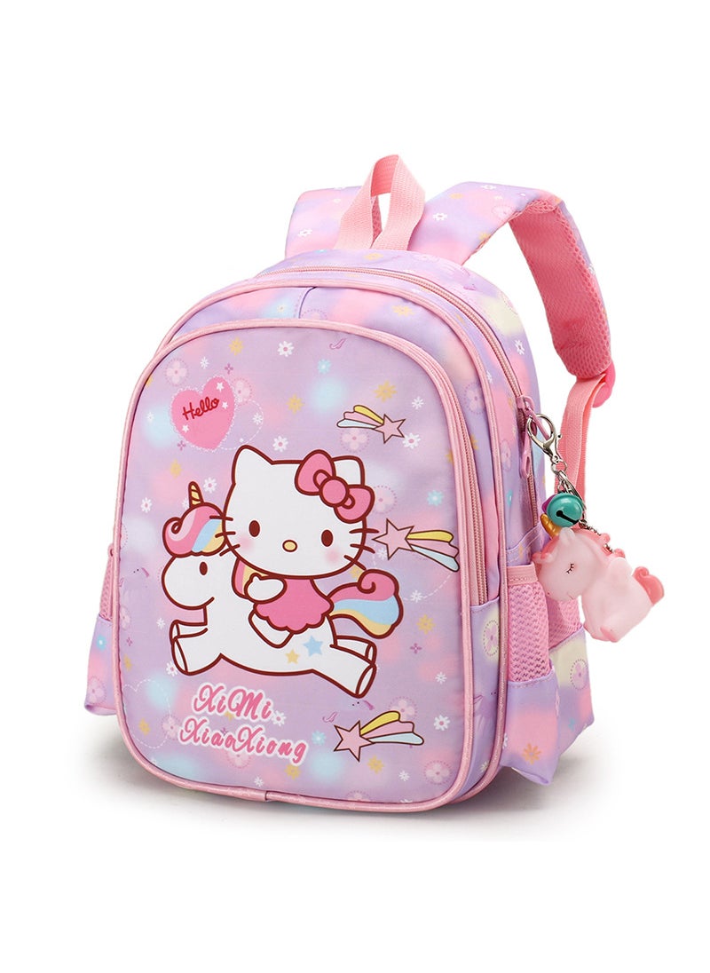 Cartoon KT Cat Kids Backpack for 1-3 Grades Small purple