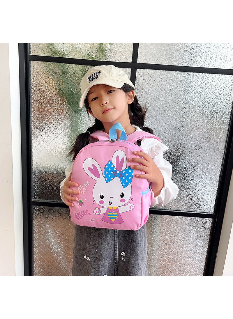 1 x 5 pcs Cute Cartoon Animal Preschool Backpack for Ages 1-6 Pink bunny