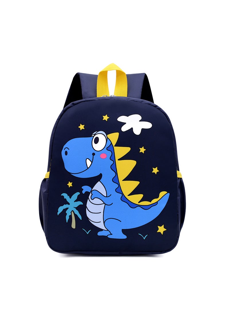 1 x 5 pcs Cute Cartoon Animal Preschool Backpack for Ages 1-6 Dark blue dinosaur