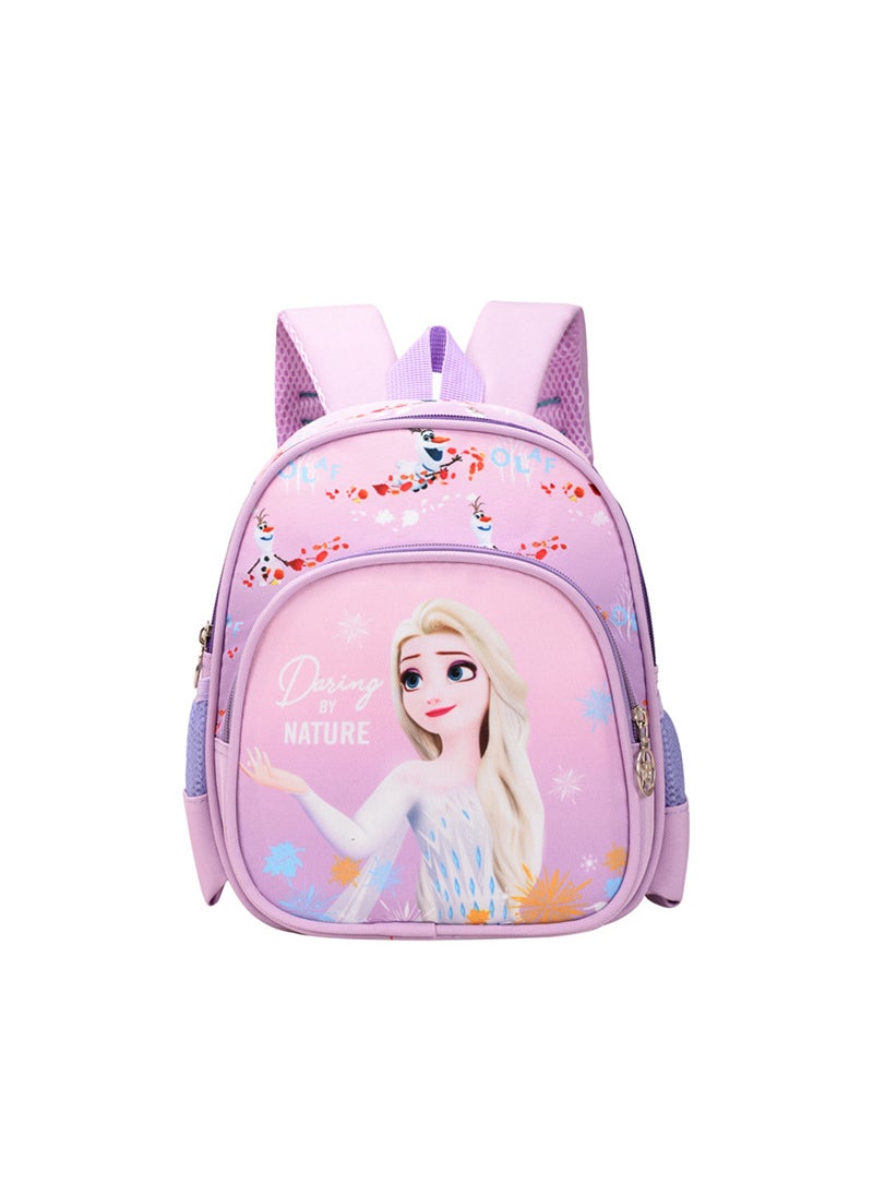 Cute Elsa Cartoon Kids Backpack For School Purple