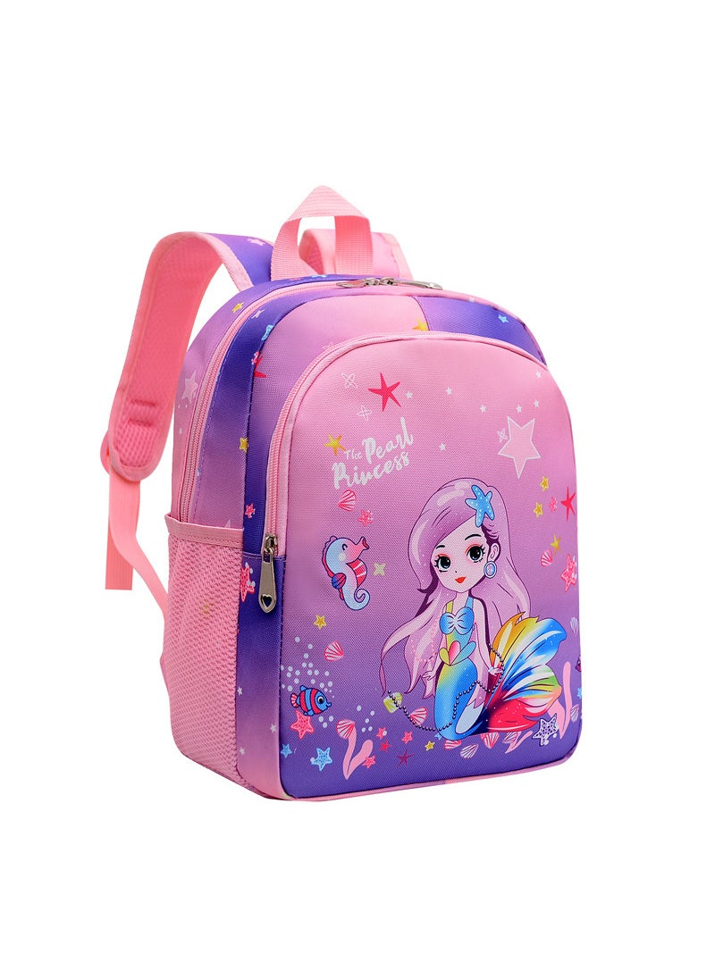 1 x 5 pcs Lightweight Preschool Girls Bag Purple Mermaid