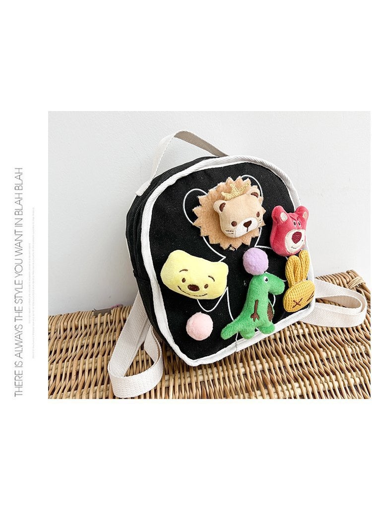 1 x 5 pcs 2022 Korean Kids Cartoon Bear Backpack Black