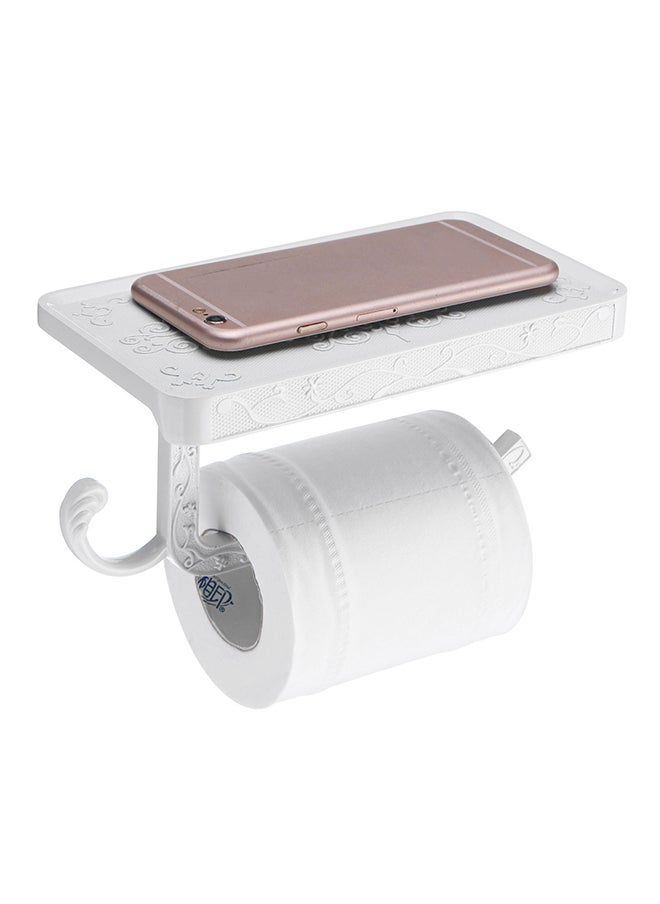 Wall Mounted Toilet Roll Tissue Holder Stand White 0.3kg