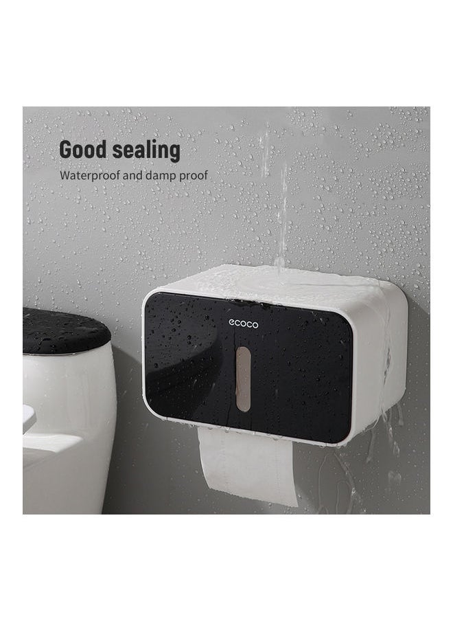 Waterproof Toilet Paper Holder Dispenser Black 21.50 x 14.00 x 14.00cm