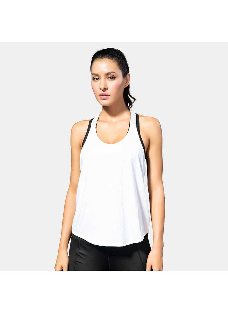 Womens Sports Tank Top Quick-Dry Yoga Running Vest White