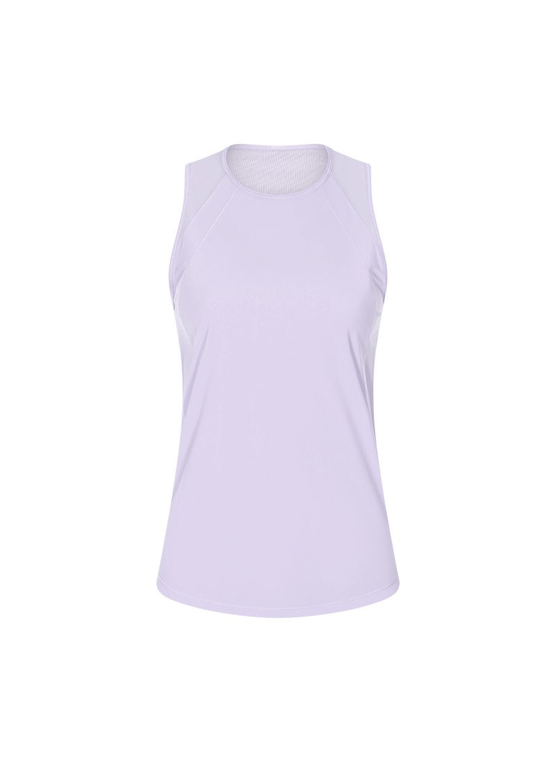 1 x 5 pcs Summer Quick-Dry Sleeveless Yoga Fitness Shirt for Women Light purple White