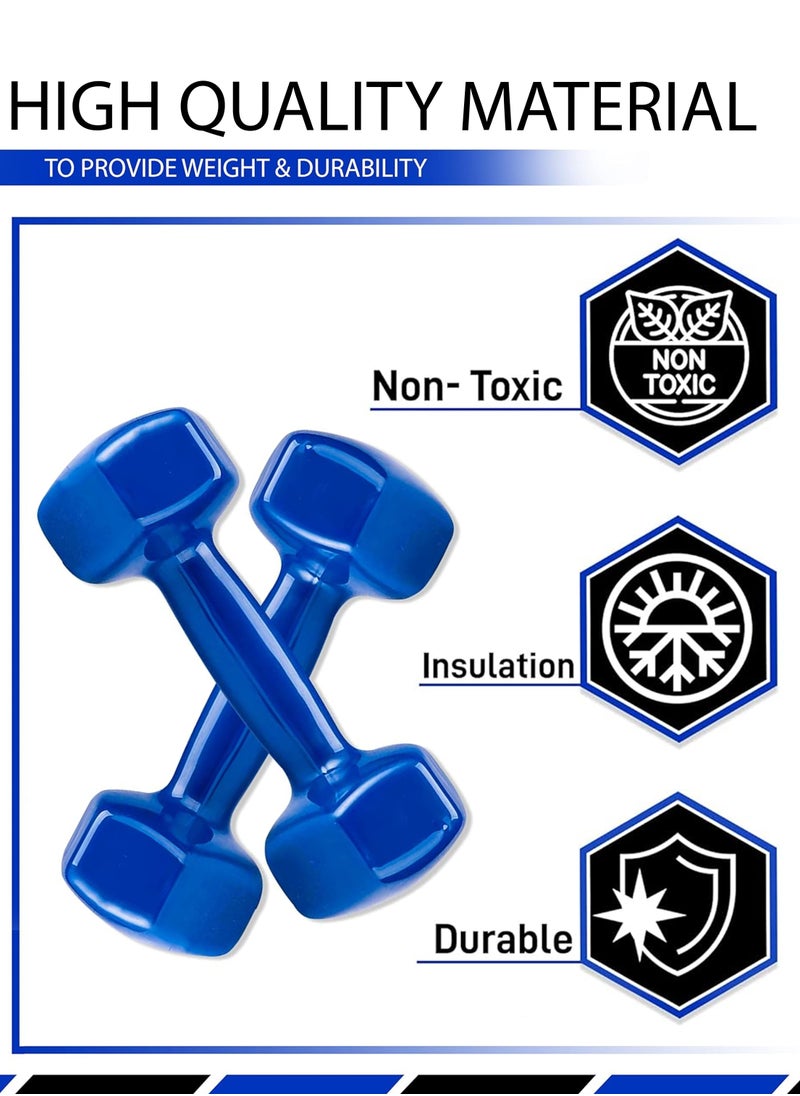 2 Pcs Hexagonal Dumbbells Set For Fitness And Strength Neoprene Coated Hand Weights Home Gym Equipment for Men and Women Arms Bicep Curl Push Ups Bodybuilding Exercises Whole Body Workout Strength Training Anti Slip Anti Roll Available in 1kg 2kg 3kg 4kg 5kg 6kg 7kg Each Dumbbell