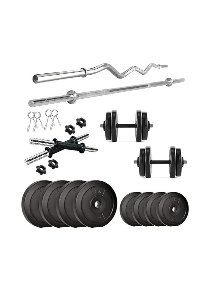 PVC 50 Kg Home Gym Set with 4 Ft Gym Rods and One Pair Dumbbell Rods