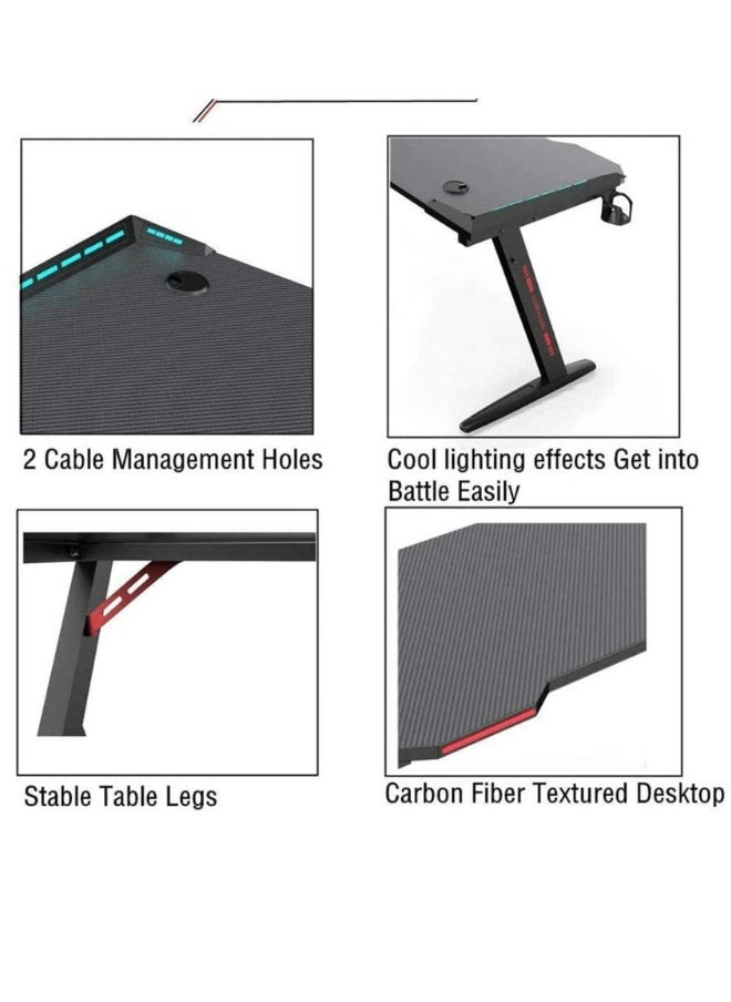 MAF Y-141-120cm/140cm Gaming Table – Sturdy Y-Frame, RGB Lighting, and Accessories Holder