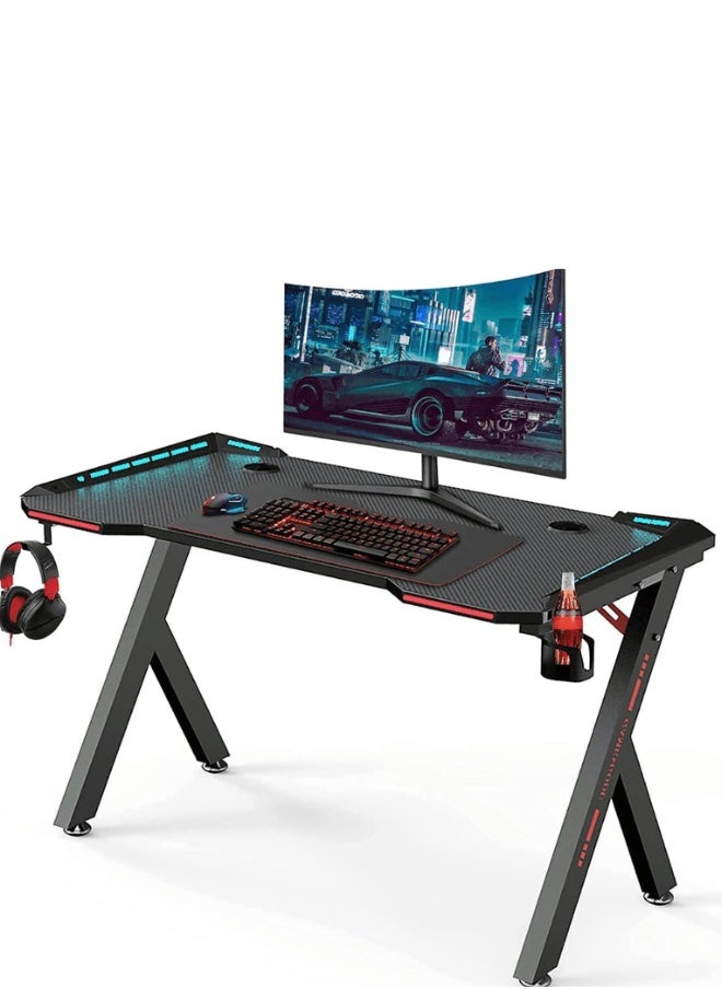 MAF Y-141-120cm/140cm Gaming Table – Sturdy Y-Frame, RGB Lighting, and Accessories Holder