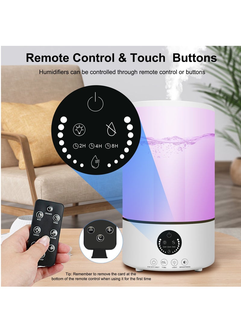 3L Humidifier,Cool Mist Humidifier,Auto Shut Off,7 Color Night Light for Large Room Home,Auto Shut Off,For Bedroom Living Room Nursery
