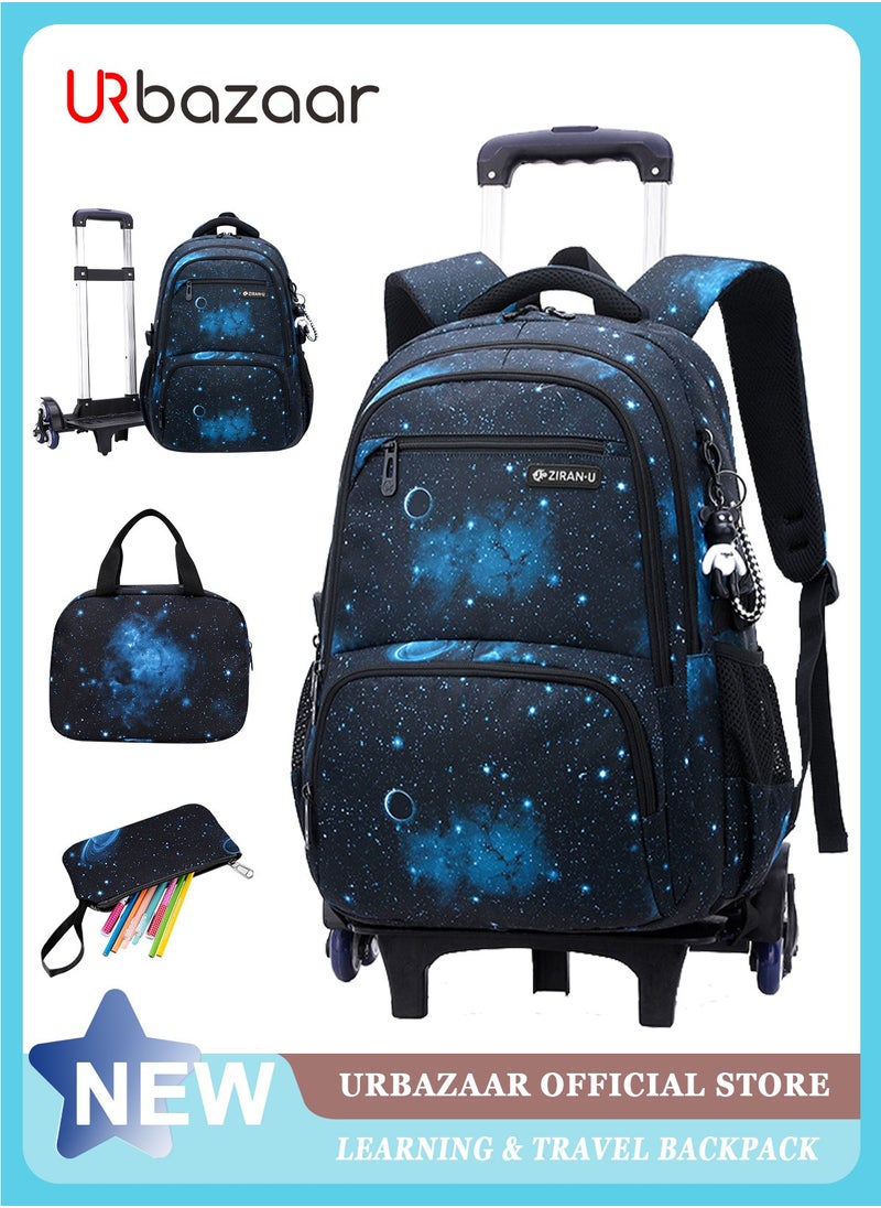 3Pcs Set Children Trolley School Bags Large Capacity Girls Bookbag Boys Rolling Backpack Travel Wheeled Kids' Luggage Bag