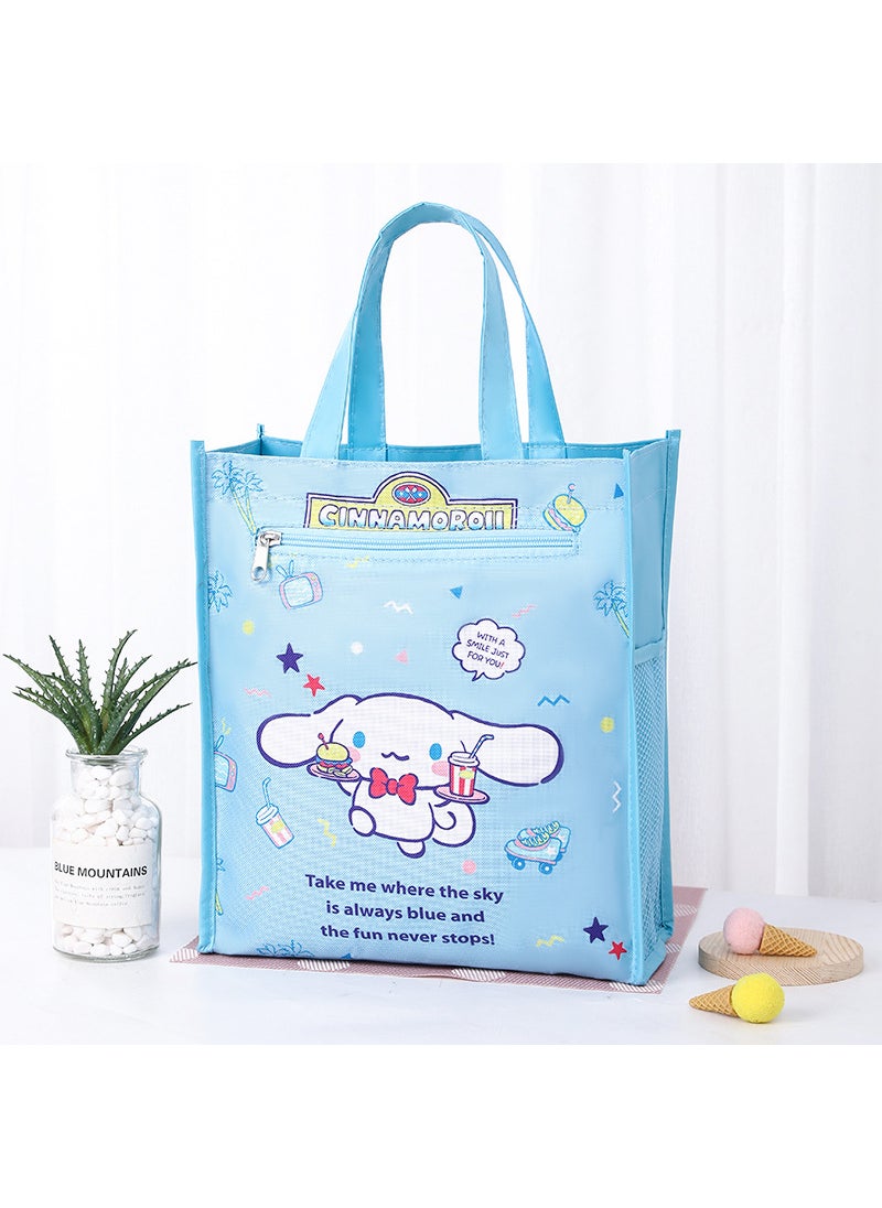 1 x 5 pcs Dual Layer A4 Art Case Cute Cartoon Student Carry Bag Waterproof No. 27 big-eared dog d picture (lining on the inner layer)