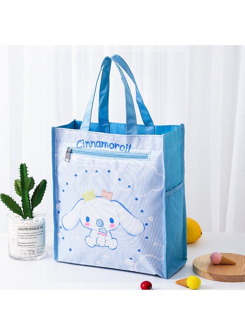 1 x 5 pcs Dual Layer A4 Art Case Cute Cartoon Student Carry Bag Waterproof 14 small white dog (inner lining)