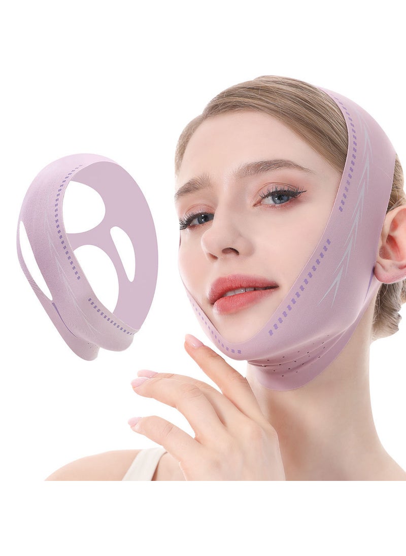 V-Face Slimming Lift Mask for Sleep 027 purple hyaluronic acid moisturizing print model