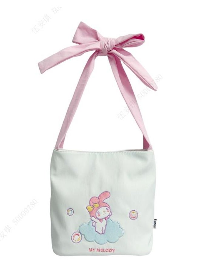 Sanrio characters Bowknot  Barrel Barrel Shopping Bag(My Melody)