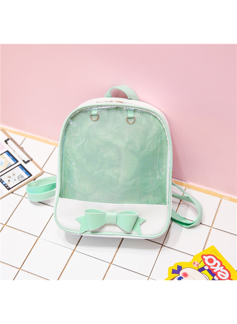 1 x 5 pcs 2024 Korean Style Fashion Butterfly Bow Womens Backpack Mint Green