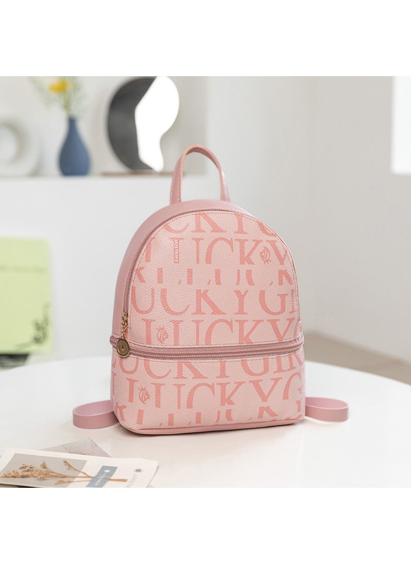 2023 Trendy Letter Print Womens Backpack Pink