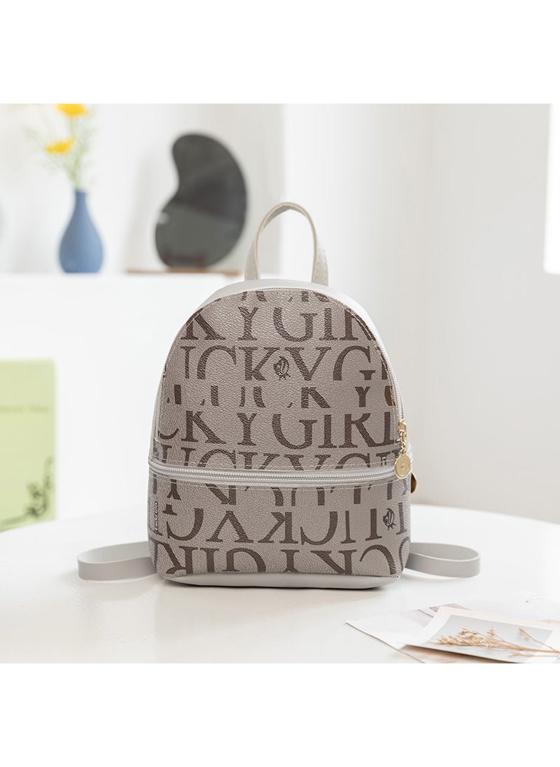 2023 Trendy Letter Print Womens Backpack Grey