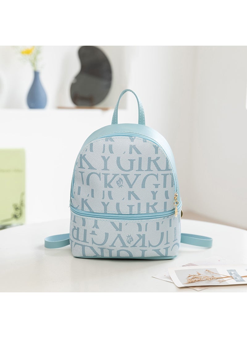 2023 Trendy Letter Print Womens Backpack Blue