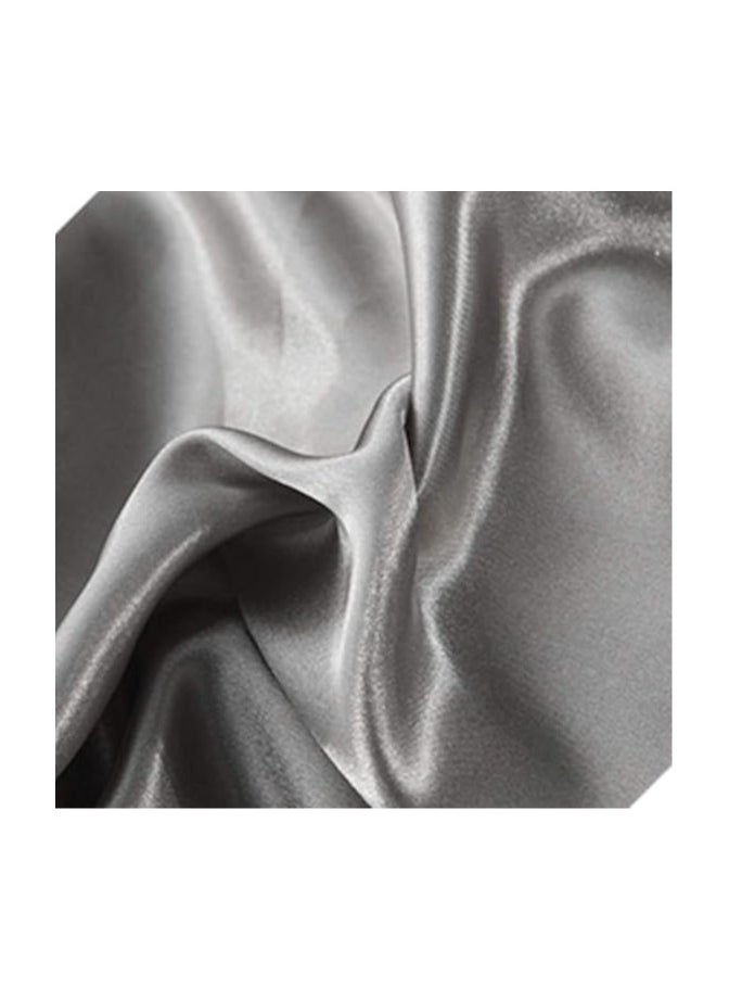 Generic Silk Flat Queen Bedsheet Quilt Cover Set, Grey, 180 x 230 cm, VG-3BS-SILK-GR