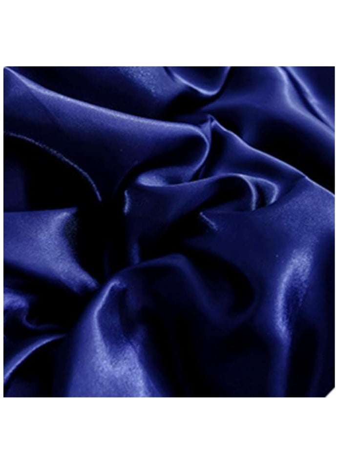 Generic Silk Flat King Bedsheet Quilt Cover Set, Dark Blue, 230 x 250 cm, Dark Blue, VG-4BS-SILK-DB