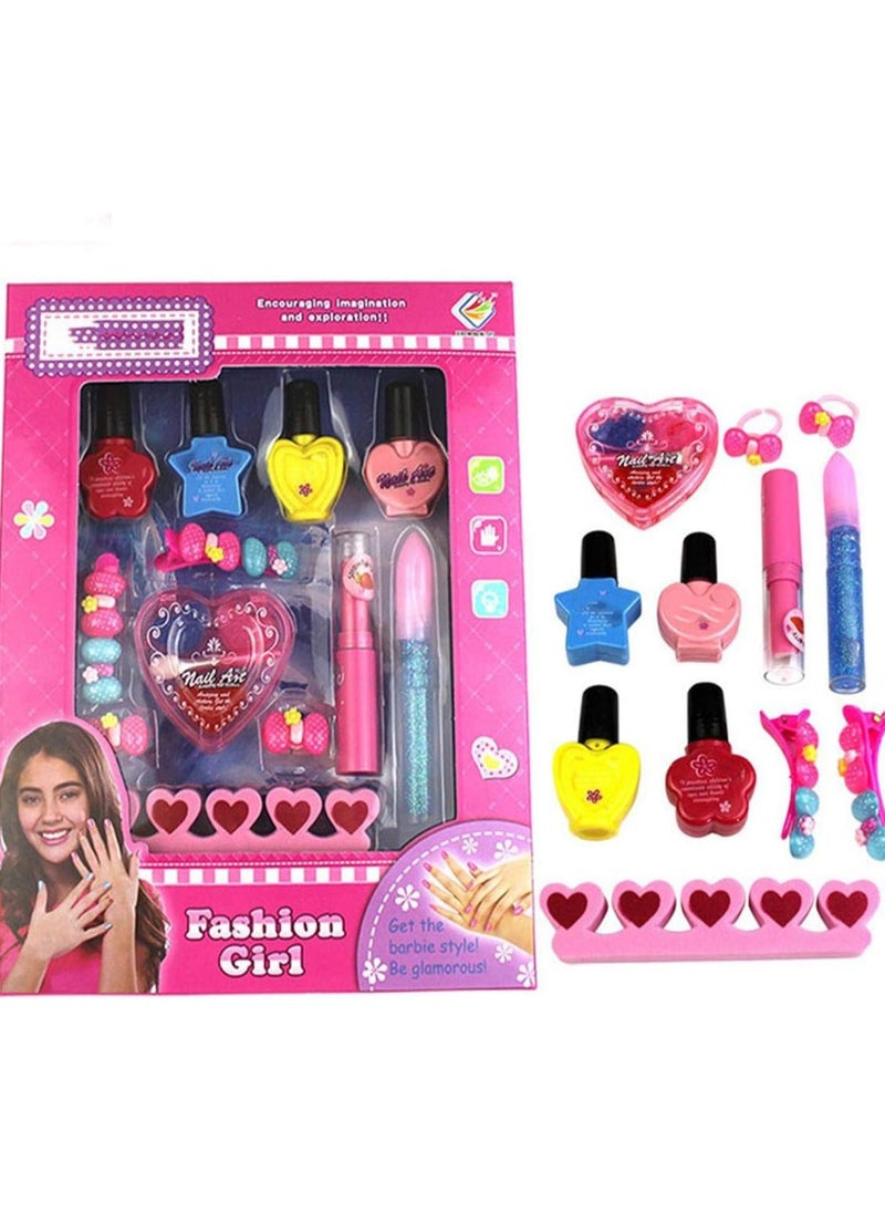 Pretend Play Makeup & Manicure Set for Girls – Washable Kids’ Beauty Kit with Peelable Nail Polish, Fashion Toys, and Accessories – Perfect Gift for Little Girls’ Birthday or Holiday