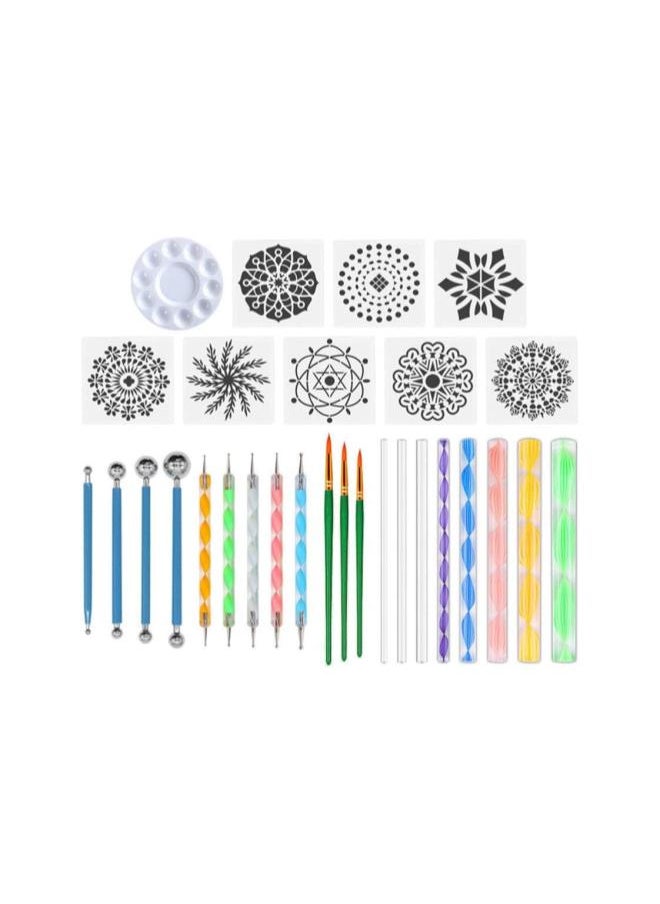 29pcs Mandala Dotting Tools Set Stencil Painting Tools for Painting Rocks