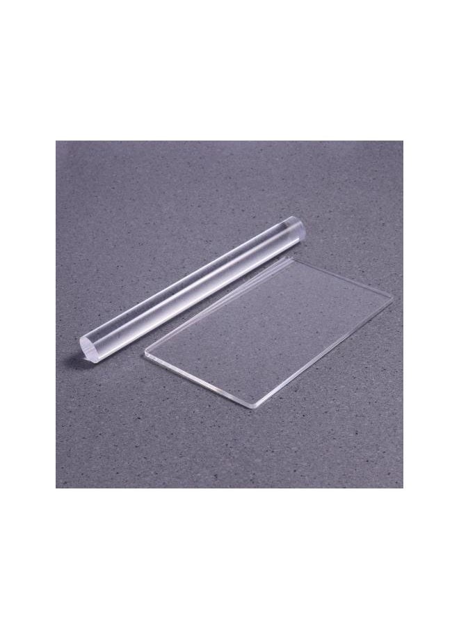 Acrylic Clay Roller with Acrylic Sheet Backing Board for Shaping and Sculpting 2pcs