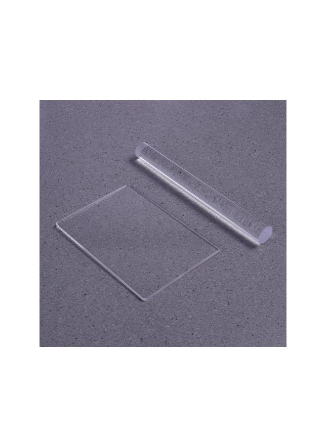 Acrylic Clay Roller with Acrylic Sheet Backing Board for Shaping and Sculpting 2pcs