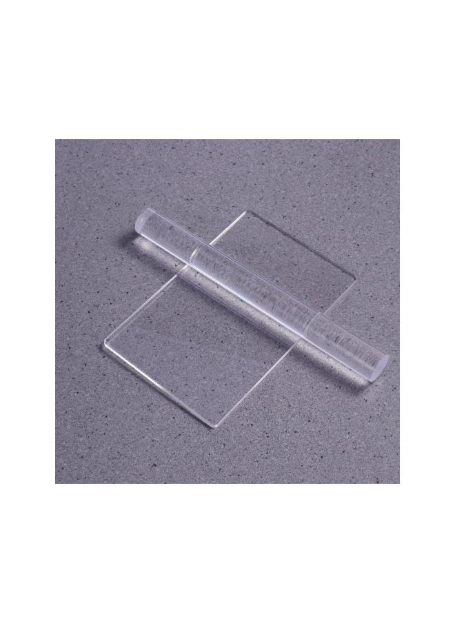 Acrylic Clay Roller with Acrylic Sheet Backing Board for Shaping and Sculpting 2pcs