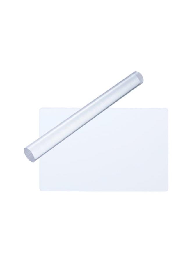 Acrylic Clay Roller with Acrylic Sheet Backing Board for Shaping and Sculpting 2pcs