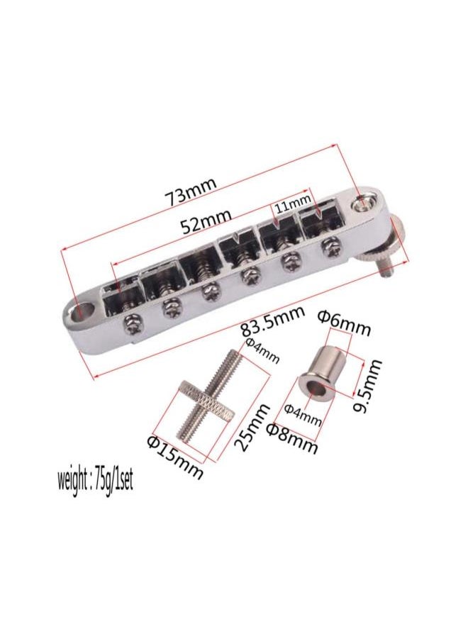 LP Bridge Tune O Matic Bridge Adjustable Chrome Plated Guitar Bridge for Guitars Musical Replacement Accessory