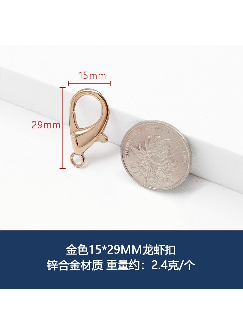 Wholesale Spring Clasp Lobster Claw for DIY Bag Gold 15x 29mm lobster clasp one