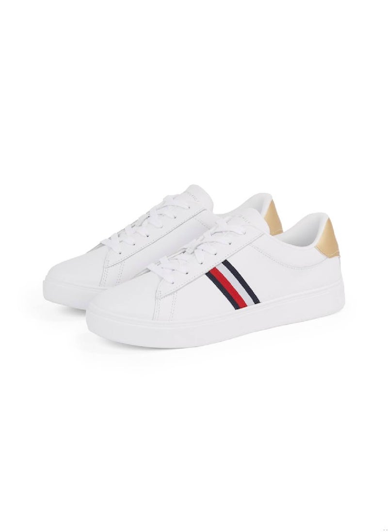 Women's Essential Court Trainers - Leather, White