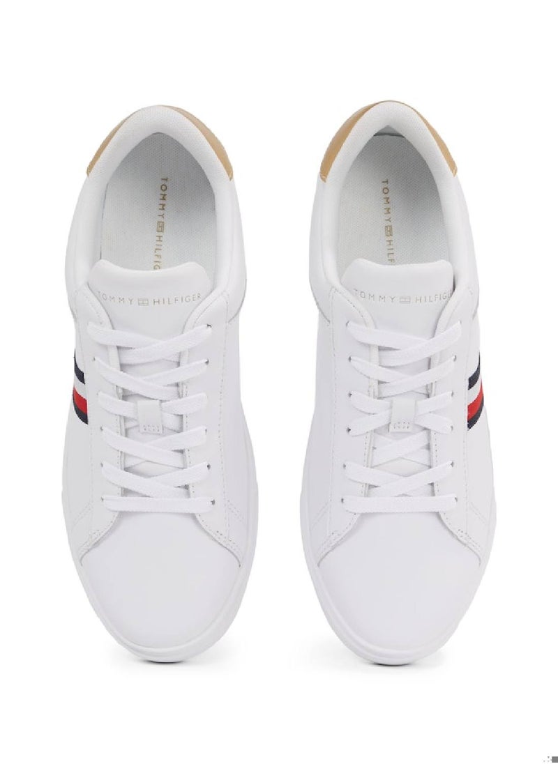 Women's Essential Court Trainers - Leather, White