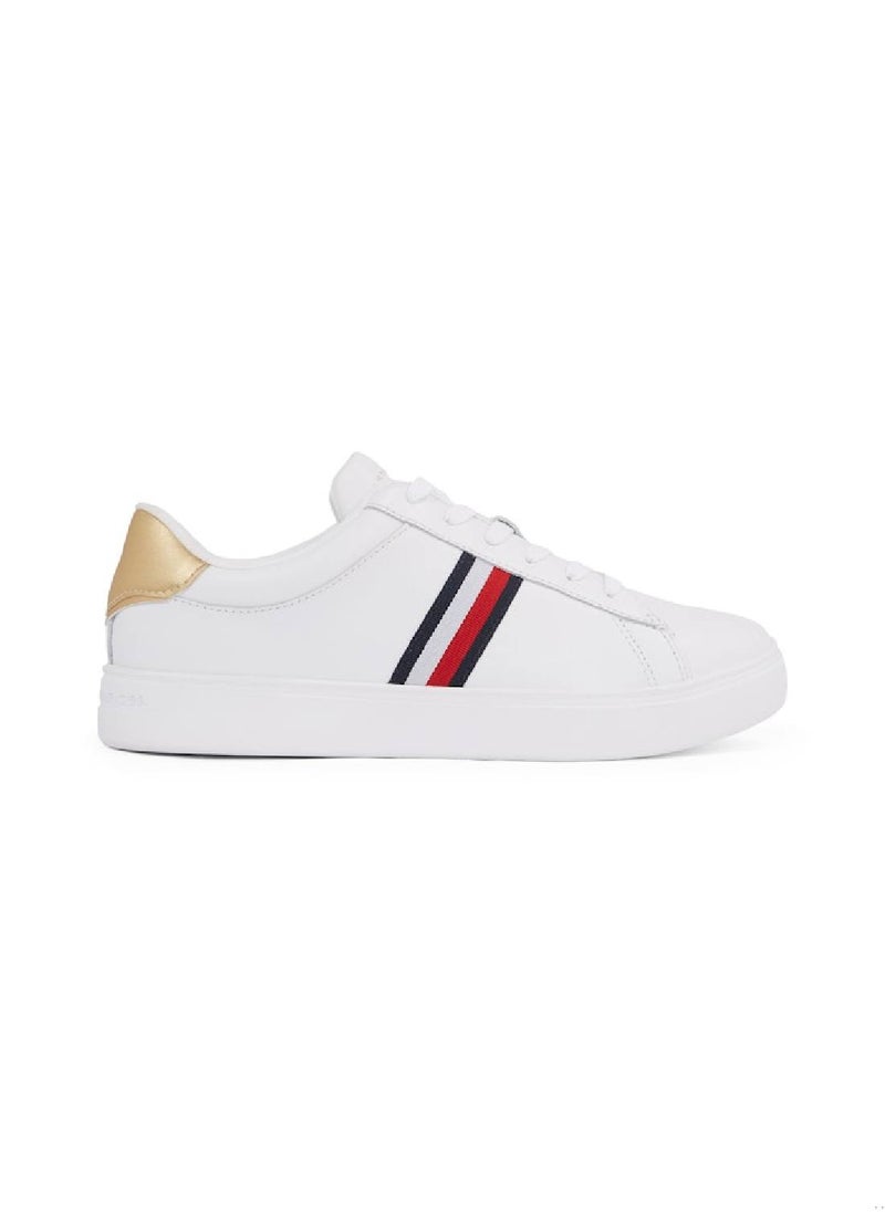 Women's Essential Court Trainers - Leather, White