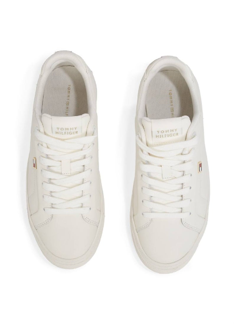 Women's Icon Court Trainers - Leather, White