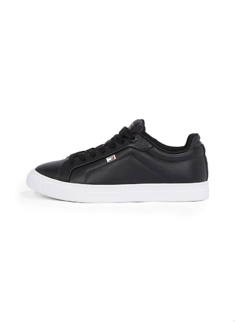 Women's Icon Court Trainers - Leather, Black