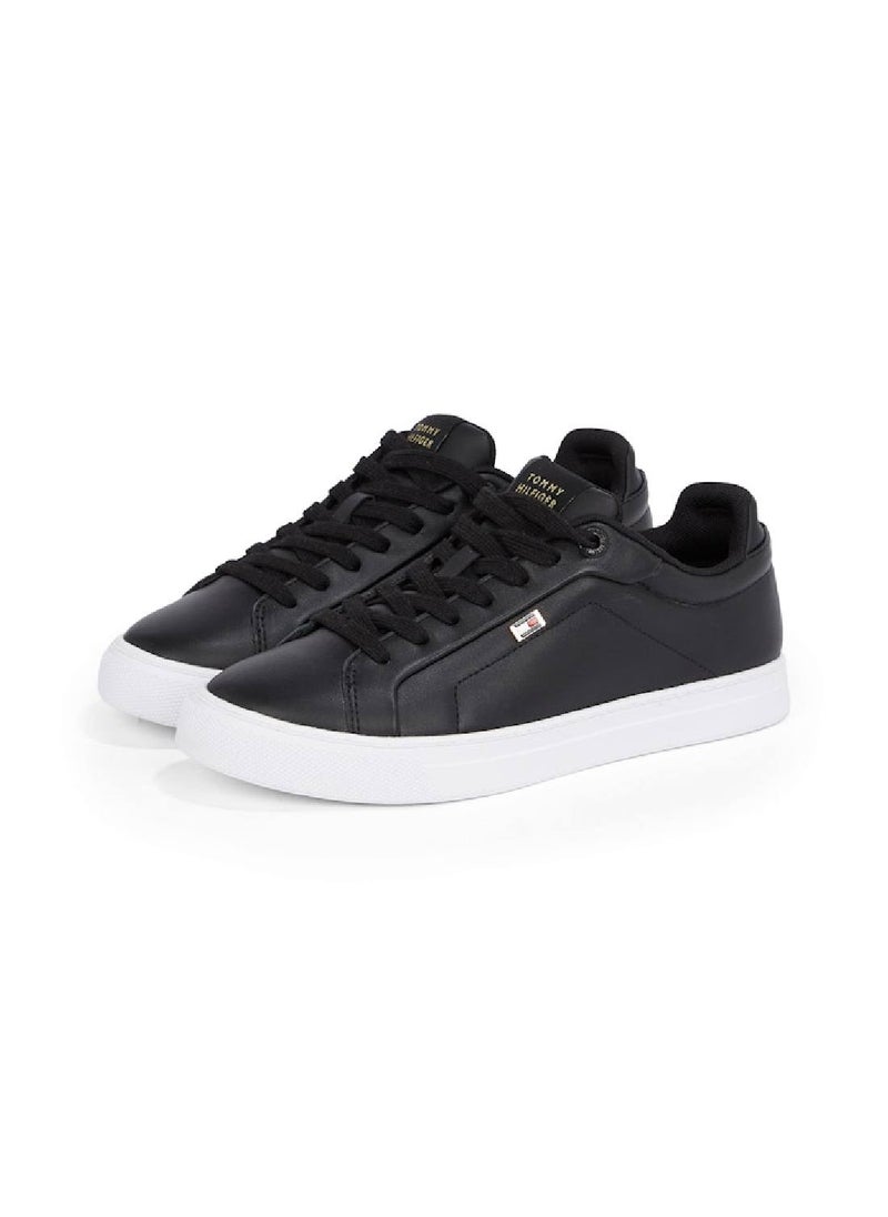 Women's Icon Court Trainers - Leather, Black