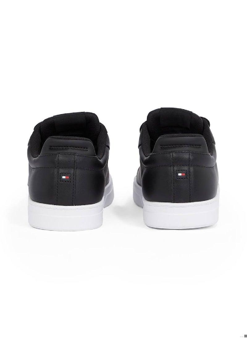 Women's Icon Court Trainers - Leather, Black