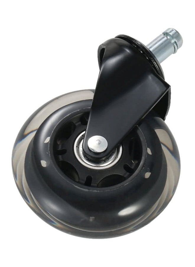 5-Piece Universal Swivel Caster Wheel Set Black 11x22mm